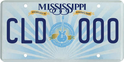 MS license plate CLD000
