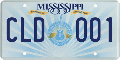 MS license plate CLD001