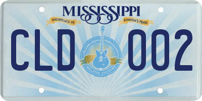 MS license plate CLD002