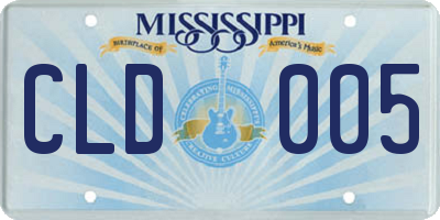 MS license plate CLD005