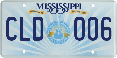 MS license plate CLD006