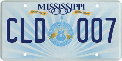 MS license plate CLD007