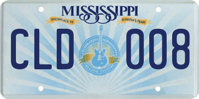 MS license plate CLD008