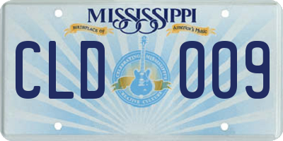 MS license plate CLD009