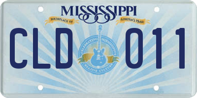 MS license plate CLD011