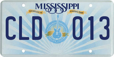 MS license plate CLD013