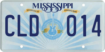 MS license plate CLD014