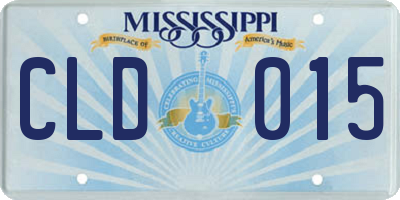 MS license plate CLD015