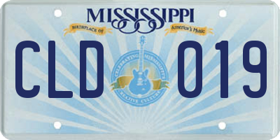 MS license plate CLD019