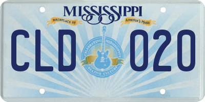 MS license plate CLD020
