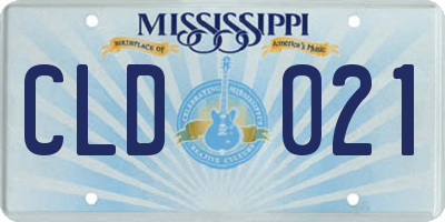 MS license plate CLD021