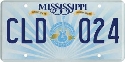 MS license plate CLD024