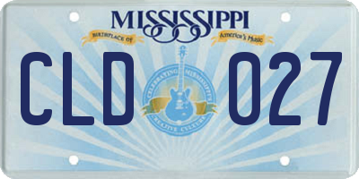 MS license plate CLD027
