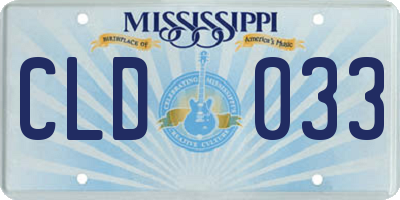 MS license plate CLD033