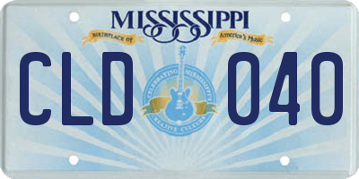 MS license plate CLD040