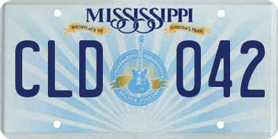 MS license plate CLD042