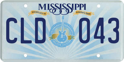 MS license plate CLD043
