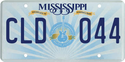 MS license plate CLD044