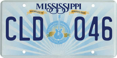 MS license plate CLD046