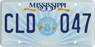 MS license plate CLD047