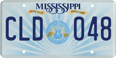 MS license plate CLD048