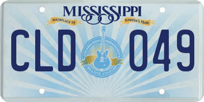 MS license plate CLD049