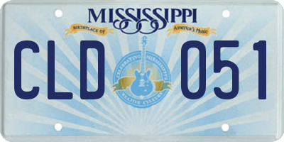 MS license plate CLD051