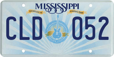 MS license plate CLD052