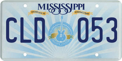 MS license plate CLD053