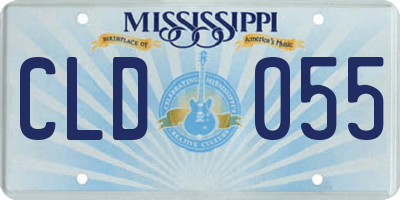 MS license plate CLD055