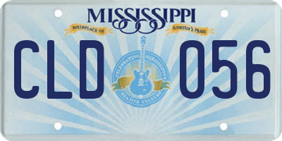 MS license plate CLD056