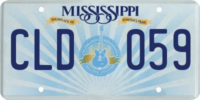 MS license plate CLD059