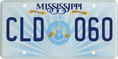 MS license plate CLD060