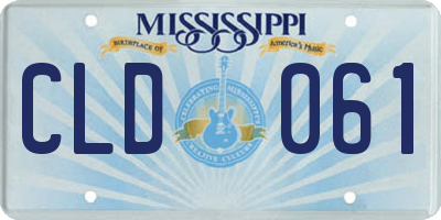MS license plate CLD061