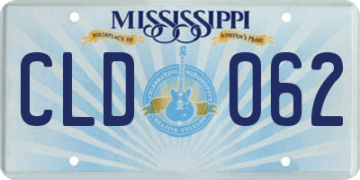 MS license plate CLD062