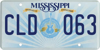 MS license plate CLD063