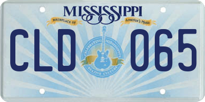MS license plate CLD065