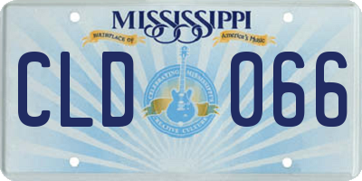 MS license plate CLD066