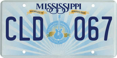 MS license plate CLD067