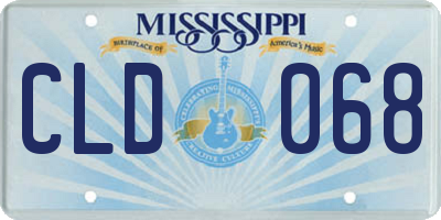 MS license plate CLD068