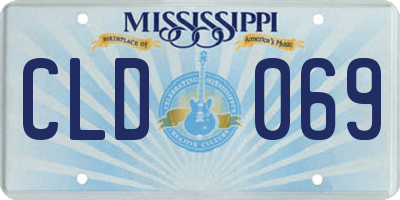 MS license plate CLD069