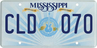MS license plate CLD070