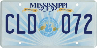 MS license plate CLD072