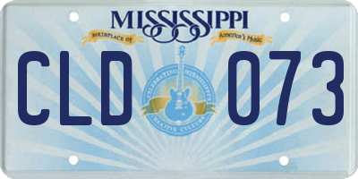 MS license plate CLD073
