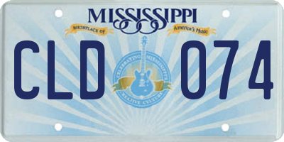 MS license plate CLD074