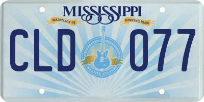 MS license plate CLD077