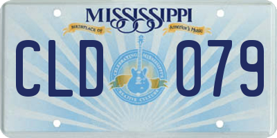 MS license plate CLD079