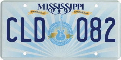 MS license plate CLD082