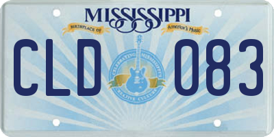 MS license plate CLD083