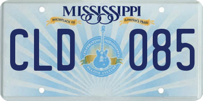 MS license plate CLD085
